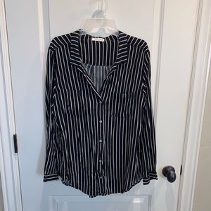 Striped button-up shirt